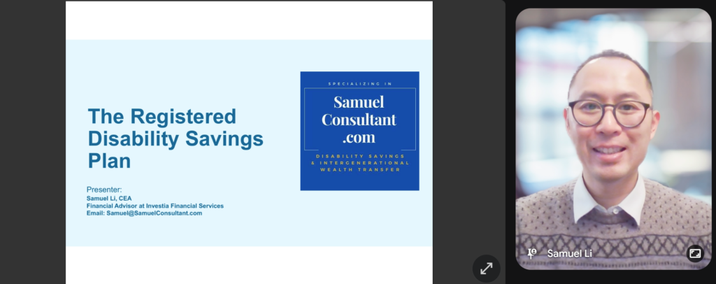 RDSP Registered Disability Savings Plan - webinar